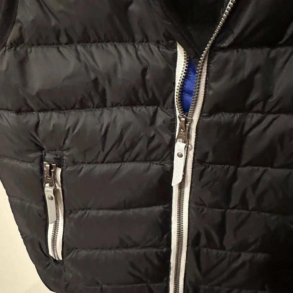Black Puffer Vest with Blue Lining
